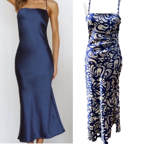 House of Harlow 1960 Dresses & Skirts - House of Harlow 1960 print Satin Slip Midi Dress Size XL